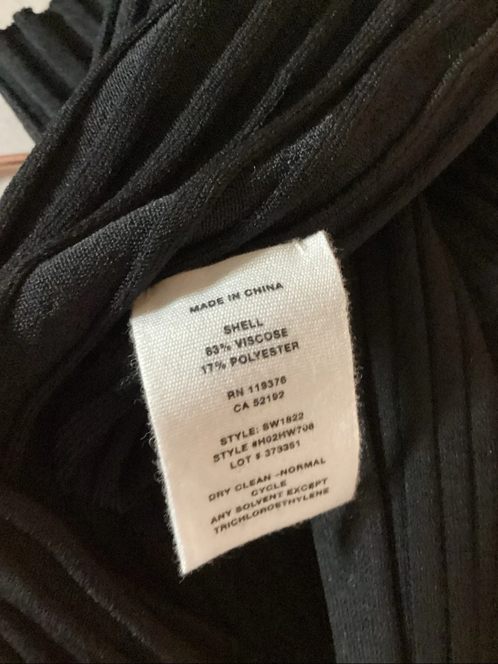 HELMUT LANG Ribbed Tie Back Sweater Black Size Small